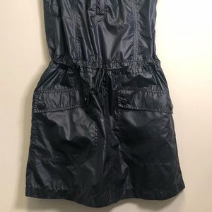 CK Nylon metallic dark blue top